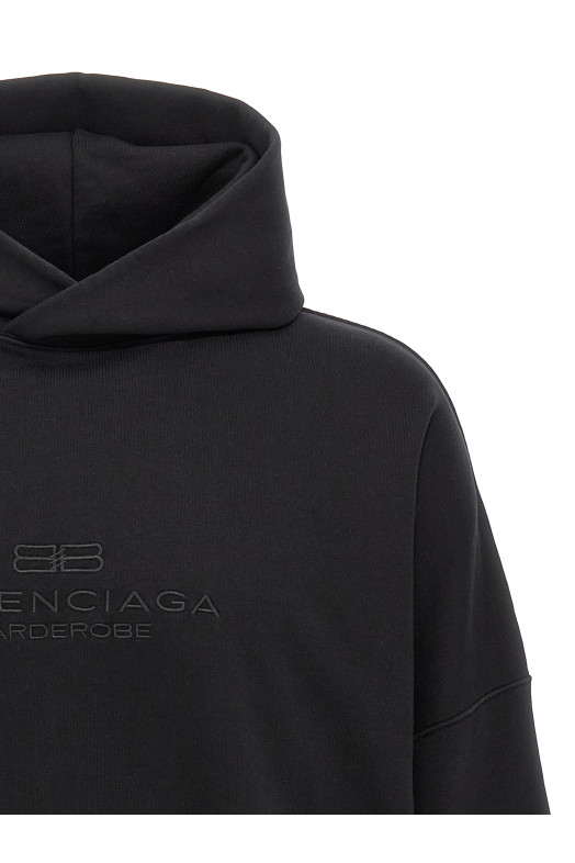 Худі BALENCIAGA 'BB Garderobe' Чорний 813406TRVW11000 Худі BALENCIAGA 'BB Garderobe' Чорний 813406TRVW11000