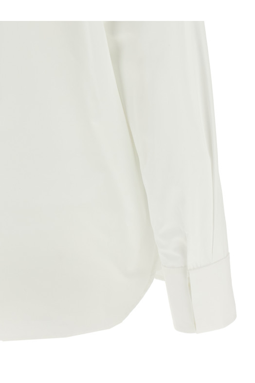 Flap collar shirt White Flap collar shirt White