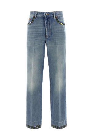 Квіткові джинси Valentino Garavani Сині 6B0DD19X94V558 Квіткові джинси Valentino Garavani Сині 6B0DD19X94V558