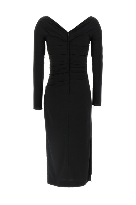 Сукня з драпіруванням Чорна DOLCE & GABBANA F6TMWTFURGGN0000 Сукня з драпіруванням Чорна DOLCE & GABBANA F6TMWTFURGGN0000