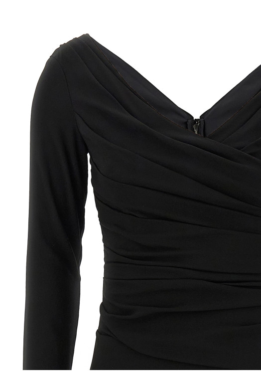 Сукня з драпіруванням Чорна DOLCE & GABBANA F6TMWTFURGGN0000 Сукня з драпіруванням Чорна DOLCE & GABBANA F6TMWTFURGGN0000