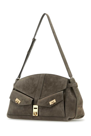 Серая замшевая сумка через плечо SALVATORE FERRAGAMO (219983784188) Серая замшевая сумка через плечо SALVATORE FERRAGAMO (219983784188)