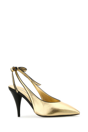 Золоті шкіряні туфлі MIU MIU (5I430EF085X20) Золоті шкіряні туфлі MIU MIU (5I430EF085X20)