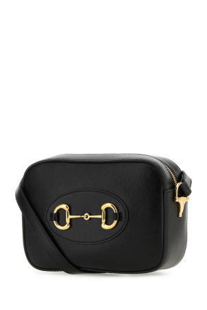 Чорна шкіряна сумка через плече Gucci Horsebit 1955 Чорна (7601961AAQD) Чорна шкіряна сумка через плече Gucci Horsebit 1955 Чорна (7601961AAQD)