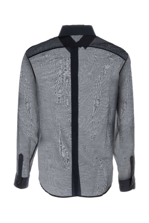 Сорочка з бавовняної суміші темно-синього кольору SAINT LAURENT (826663Y1K39) Сорочка з бавовняної суміші темно-синього кольору SAINT LAURENT (826663Y1K39)
