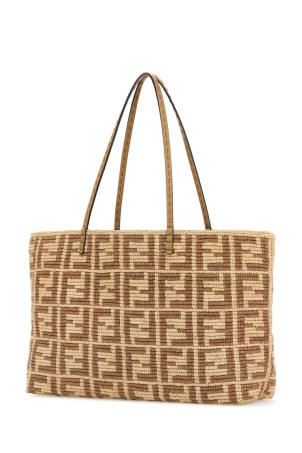 Embroidered straw large Roll shopping bag FENDI (8BH425AS3B) Embroidered straw large Roll shopping bag FENDI (8BH425AS3B)