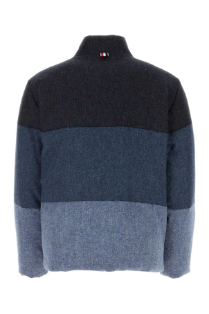 Многоцветная шерстяная двусторонняя пуховая куртка Black THOM BROWNE (MJD091X05385)