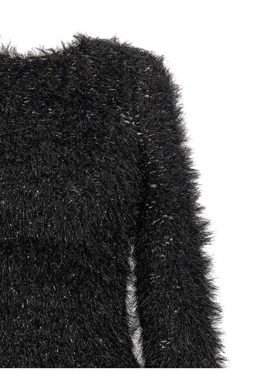 Cut-out lurex sweater Black