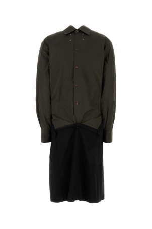 Двоколірне поплінове та вовняне плаття-сорочка MAISON MARGIELA (S51DD0026MTN066) Двоколірне поплінове та вовняне плаття-сорочка MAISON MARGIELA (S51DD0026MTN066)