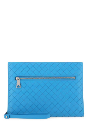 Light-blue leather small Intrecciato document case BOTTEGA VENETA (693675V2E41)