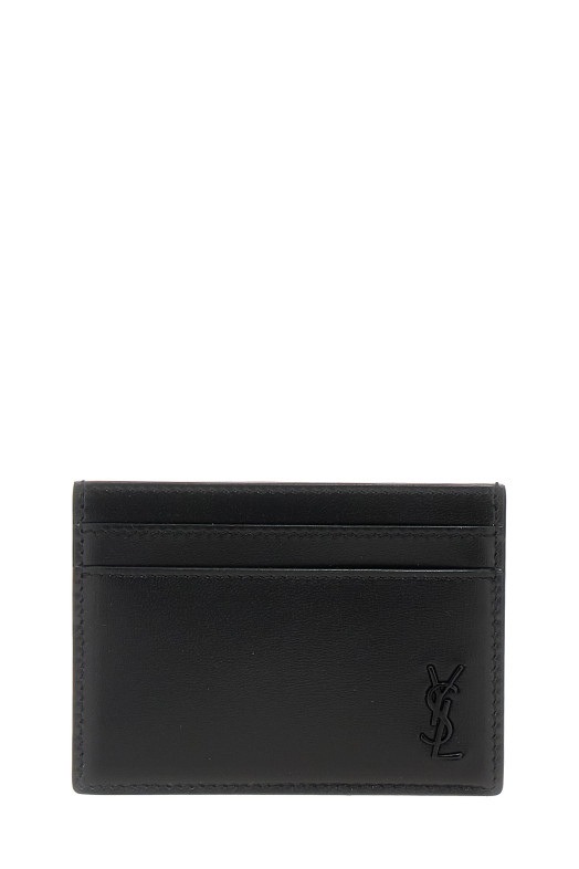 Logo leather cardholder Black