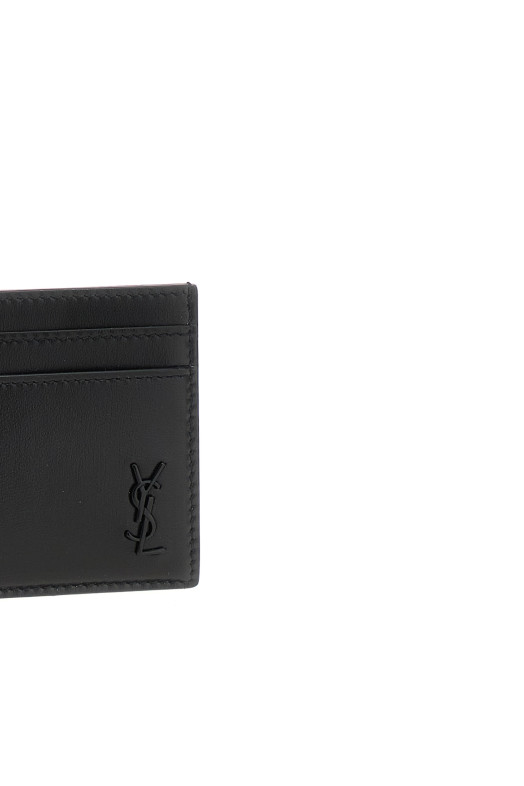 Logo leather cardholder Black