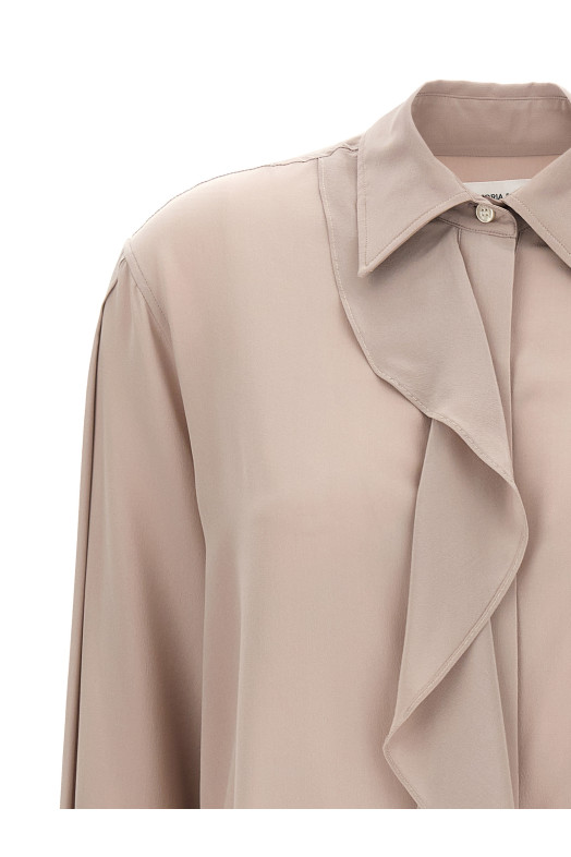 Блузка VICTORIA BECKHAM 'Asymmetric Ruffle' фиолетового цвета 1125WSH005505AHEATHER Блузка VICTORIA BECKHAM 'Asymmetric Ruffle' фиолетового цвета 1125WSH005505AHEATHER