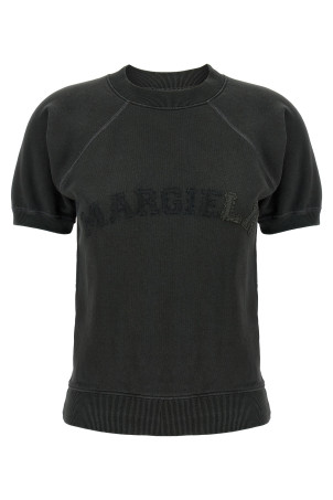 Смугастий світшот з логотипом Сірий MAISON MARGIELA S51GU0136M25016969 Смугастий світшот з логотипом Сірий MAISON MARGIELA S51GU0136M25016969