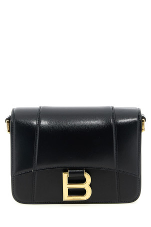 Маленькая сумка кроссбоди BALENCIAGA 'Flap Hourglass' черного цвета 8285222ABQ81000 Маленькая сумка кроссбоди BALENCIAGA 'Flap Hourglass' черного цвета 8285222ABQ81000