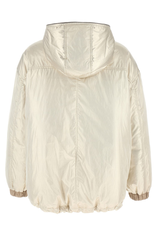 Laminated reversible down jacket Beige