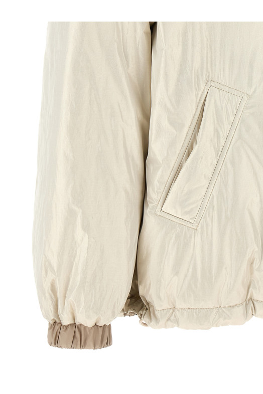 Laminated reversible down jacket Beige