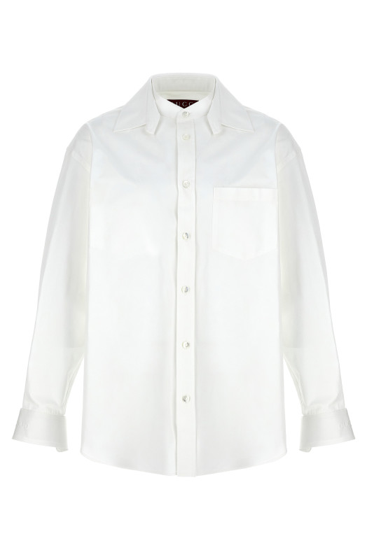 Double collar shirt White