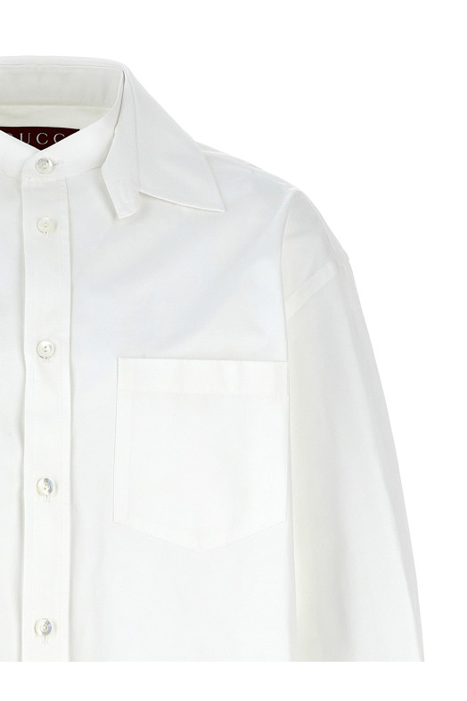 Double collar shirt White