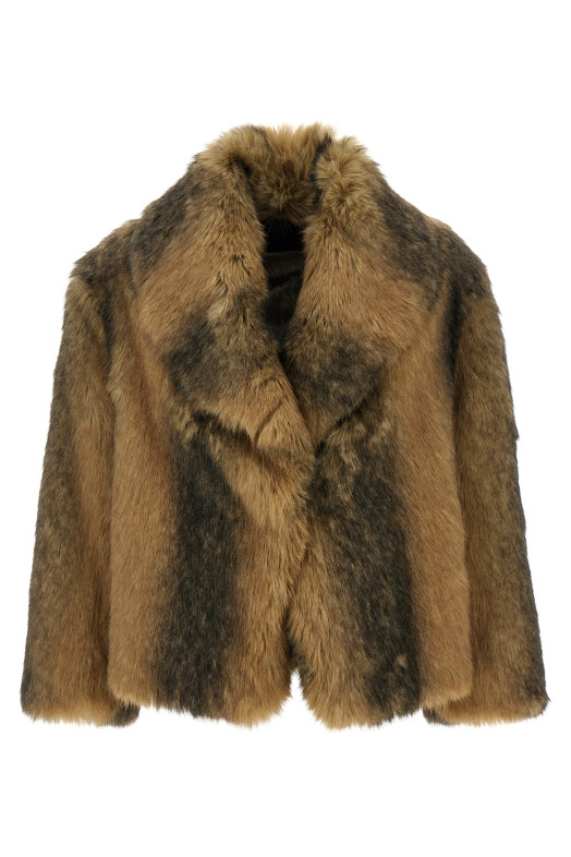 'Sherman' faux fur coat Brown