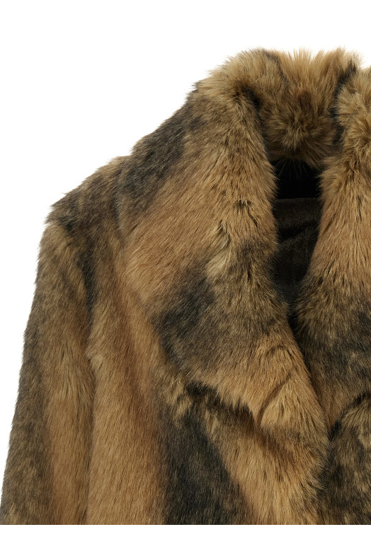 'Sherman' faux fur coat Brown