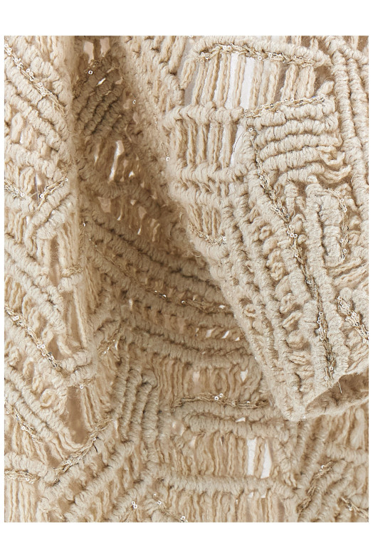 Кардиган BRUNELLO CUCINELLI 'OPERA Сліпуче макраме' Бежевий MCB653306CLY85