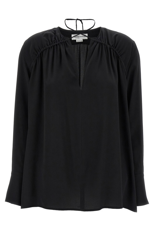 Блузка VICTORIA BECKHAM 'Gather Detail Tie' Черный 1125WSH006014ABLACK Блузка VICTORIA BECKHAM 'Gather Detail Tie' Черный 1125WSH006014ABLACK