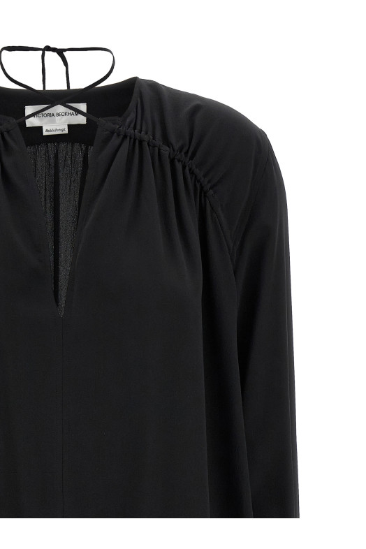 Блузка VICTORIA BECKHAM 'Gather Detail Tie' Черный 1125WSH006014ABLACK Блузка VICTORIA BECKHAM 'Gather Detail Tie' Черный 1125WSH006014ABLACK