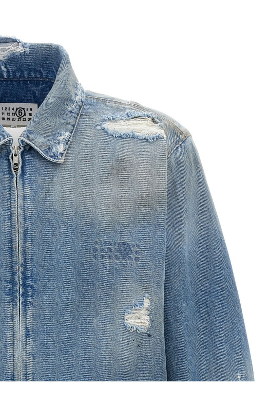 Джинсовая куртка с эффектом б/у Синий MM6 MAISON MARGIELA SH2AM0030M30018964 Джинсовая куртка с эффектом б/у Синий MM6 MAISON MARGIELA SH2AM0030M30018964