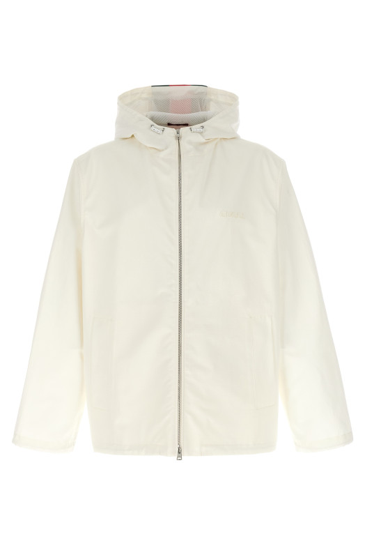 Nastro Web Water Repellent Jacket White GUCCI 804962ZAIAK9174 Nastro Web Water Repellent Jacket White GUCCI 804962ZAIAK9174