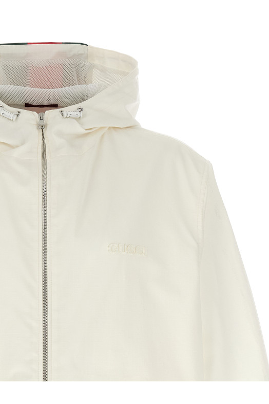 Nastro Web Water Repellent Jacket White GUCCI 804962ZAIAK9174 Nastro Web Water Repellent Jacket White GUCCI 804962ZAIAK9174