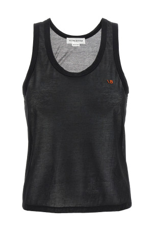 Майка с вышивкой логотипа Черный VICTORIA BECKHAM 1125JTS006145ABLACK