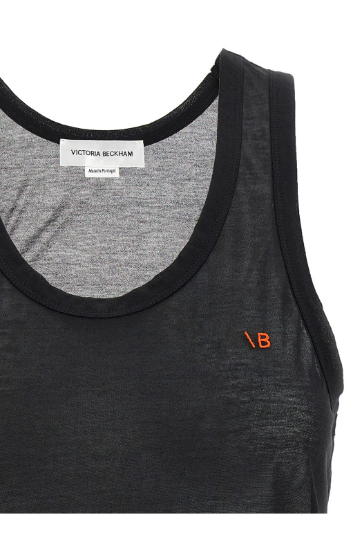 Футболка з вишивкою логотипу Чорний VICTORIA BECKHAM 1125JTS006145ABLACK