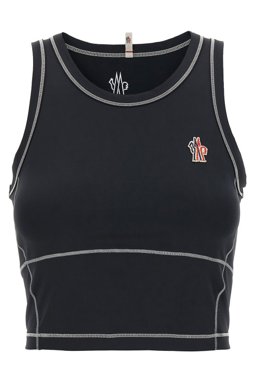 Спортивный топ с нашивкой логотипа Черный MONCLER GRENOBLE K10988P00001899YG999 Спортивный топ с нашивкой логотипа Черный MONCLER GRENOBLE K10988P00001899YG999