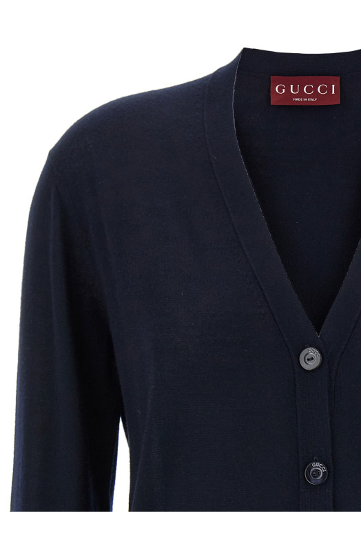 Синій павутинний кардиган GUCCI 818588XKENL4027