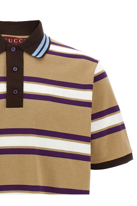 Рубашка-поло с тисненым логотипом Многоцветный GUCCI 824338XJG789040 Рубашка-поло с тисненым логотипом Многоцветный GUCCI 824338XJG789040