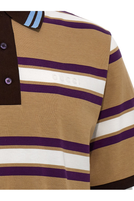 Рубашка-поло с тисненым логотипом Многоцветный GUCCI 824338XJG789040 Рубашка-поло с тисненым логотипом Многоцветный GUCCI 824338XJG789040