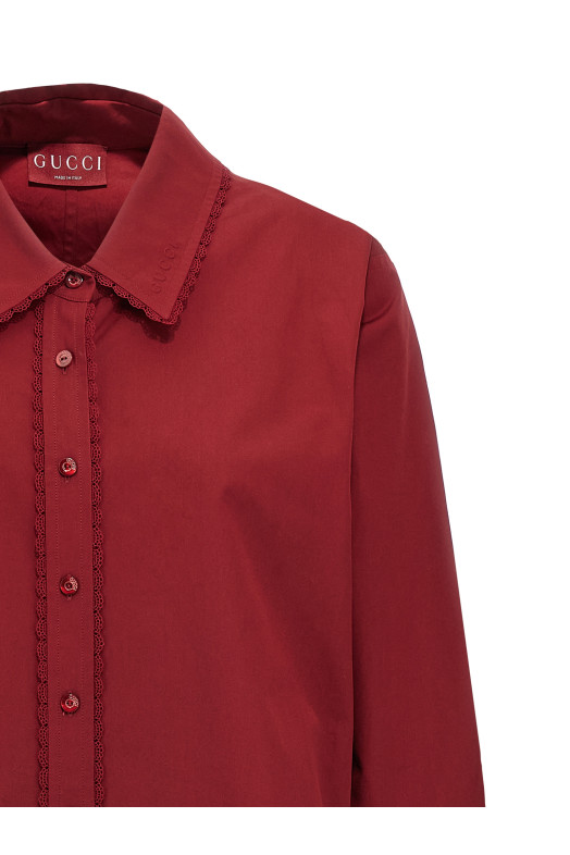 Сорочка на шнурівці Червона GUCCI 830353Z7ADR6052 Сорочка на шнурівці Червона GUCCI 830353Z7ADR6052
