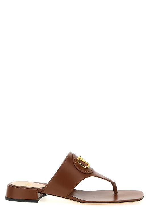 Valentino Garavani VLogo Signature Sandals Brown Valentino Garavani VLogo Signature Sandals Brown