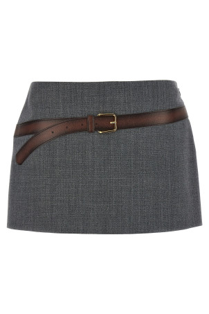 Юбка с поясом Серый PRADA P151WGSOOO16NOF0480 Юбка с поясом Серый PRADA P151WGSOOO16NOF0480