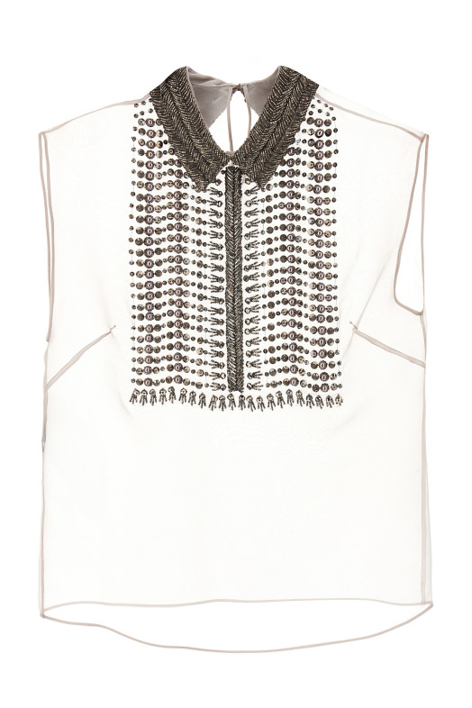 Шифоновий топ з бісером Сірий ALBERTA FERRETTI A020751410488 Шифоновий топ з бісером Сірий ALBERTA FERRETTI A020751410488