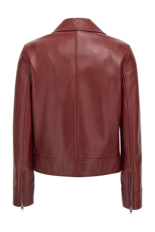 Leather biker jacket Brown Leather biker jacket Brown