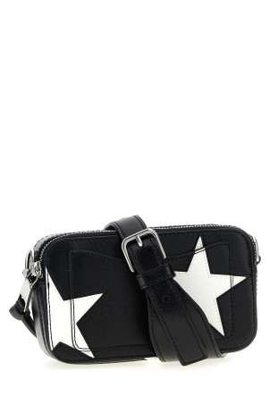 Сумка через плече MARC JACOBS 'The Star Patchwork Snapshot' чорно-сіра 2R4HCR013H02005 Сумка через плече MARC JACOBS 'The Star Patchwork Snapshot' чорно-сіра 2R4HCR013H02005