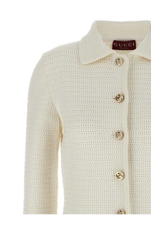 Cotton cardigan White