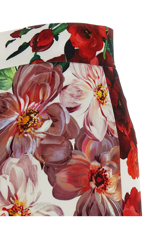 Floral longuette skirt White Floral longuette skirt White
