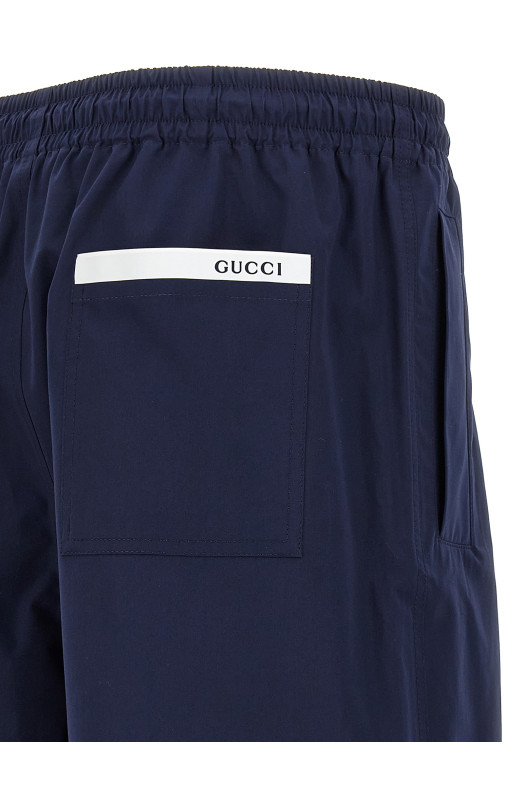 Бавовняні шорти-бермуди Синій GUCCI 814619ZAJP14294 Бавовняні шорти-бермуди Синій GUCCI 814619ZAJP14294