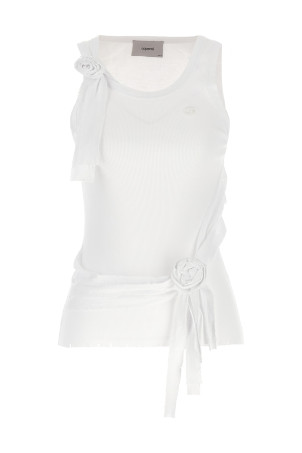 'Distressed Rose Rib' tank top White 'Distressed Rose Rib' tank top White