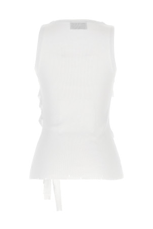 'Distressed Rose Rib' tank top White 'Distressed Rose Rib' tank top White