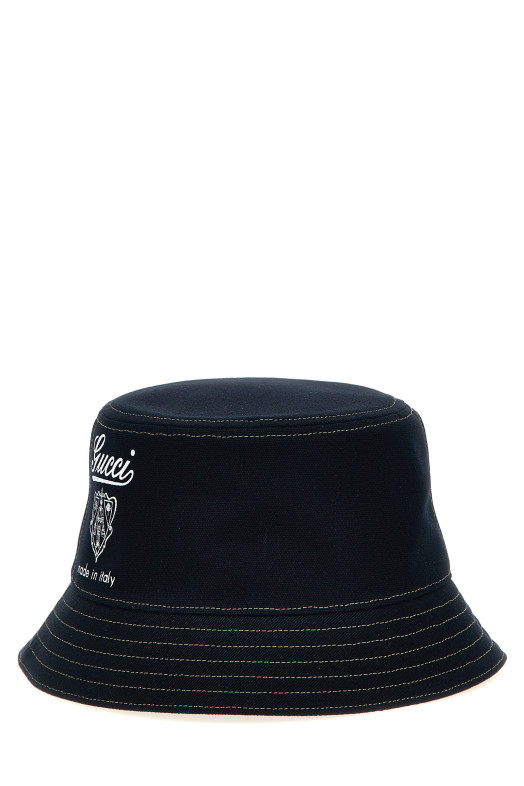 Шляпа-ведро с гербом Gucci Синий 8134574HBE04000 Шляпа-ведро с гербом Gucci Синий 8134574HBE04000