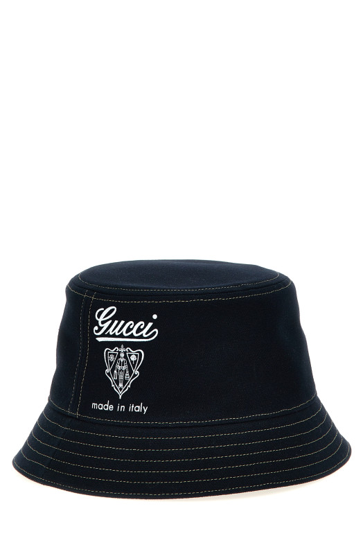 Шляпа-ведро с гербом Gucci Синий 8134574HBE04000 Шляпа-ведро с гербом Gucci Синий 8134574HBE04000